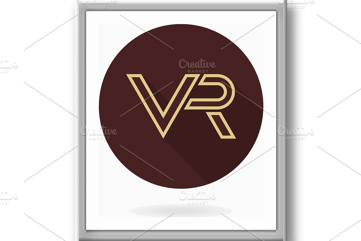 Fine Vector Flat Icon With VR Logo, an Outline Icon by FineArtStudio (Photo 3 of 3)