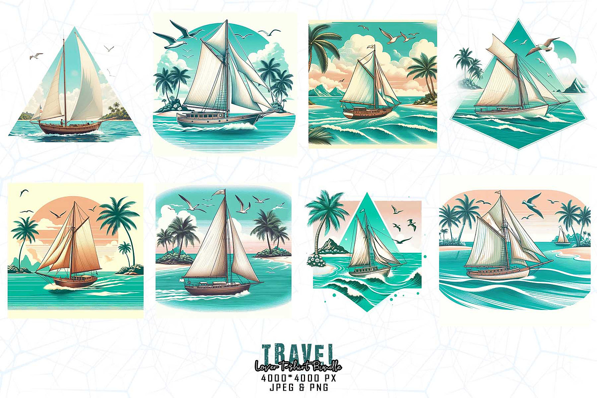 20 Groovy Travel T-shirt Bundle, an Object Graphic by Sofia's Fashion (Photo 2 of 3)