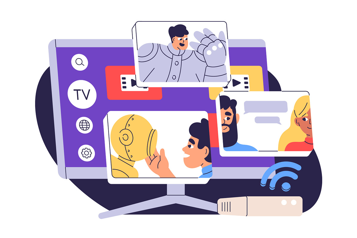 Smart TV, television concepts set, a Technology Illustration by Good Studio (Photo 4 of 5)
