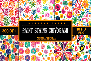 Watercolor Paint Stains Chiyogami, a Pattern Graphic by Printable Treasure