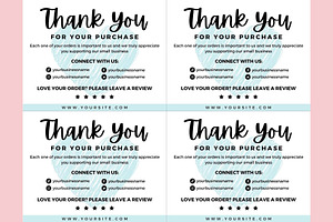 Thank You Order Card Blue Canva 04