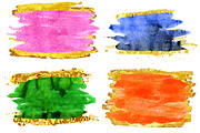 Watercolor Brush Strokes with gold, a Texture Illustration by Watercolor fantasy (Thumbnail 5 of 8)