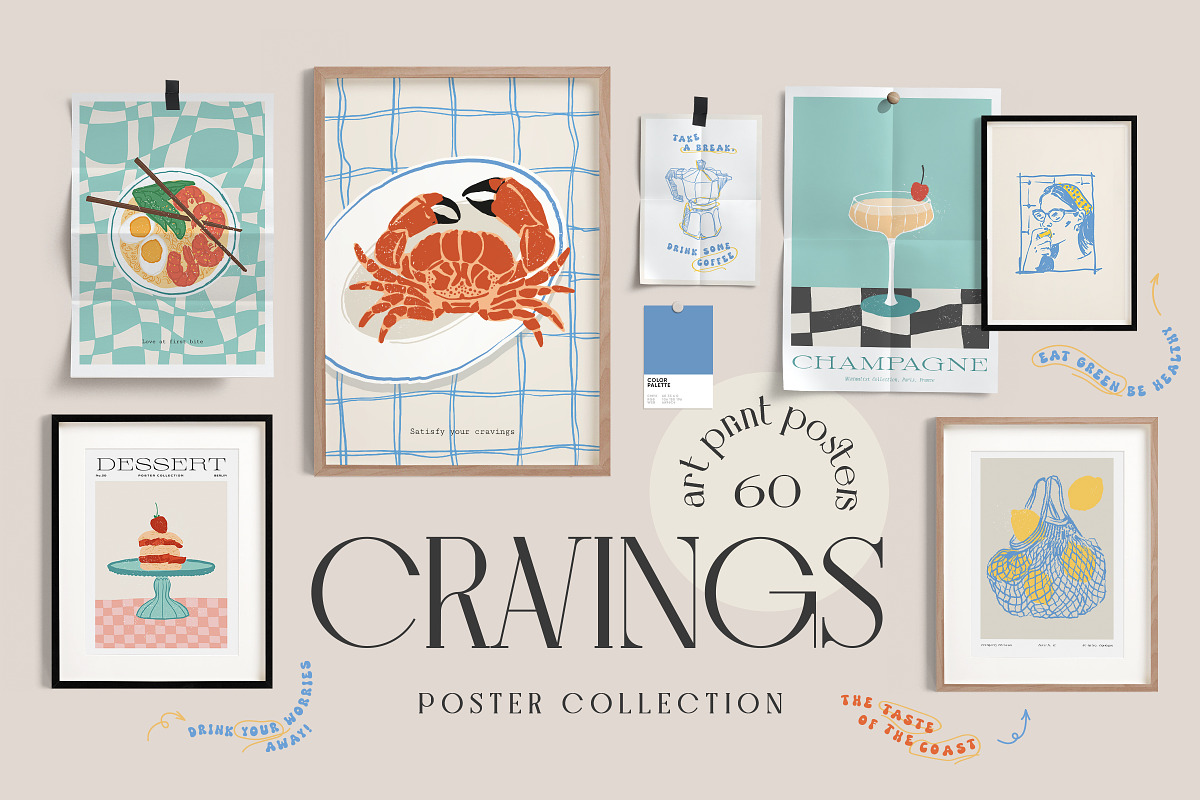 Food Cravings Prints Posters, an Object Graphic by iStar Design (Photo 1 of 14)