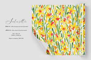 Daffodils Seamless Pattern