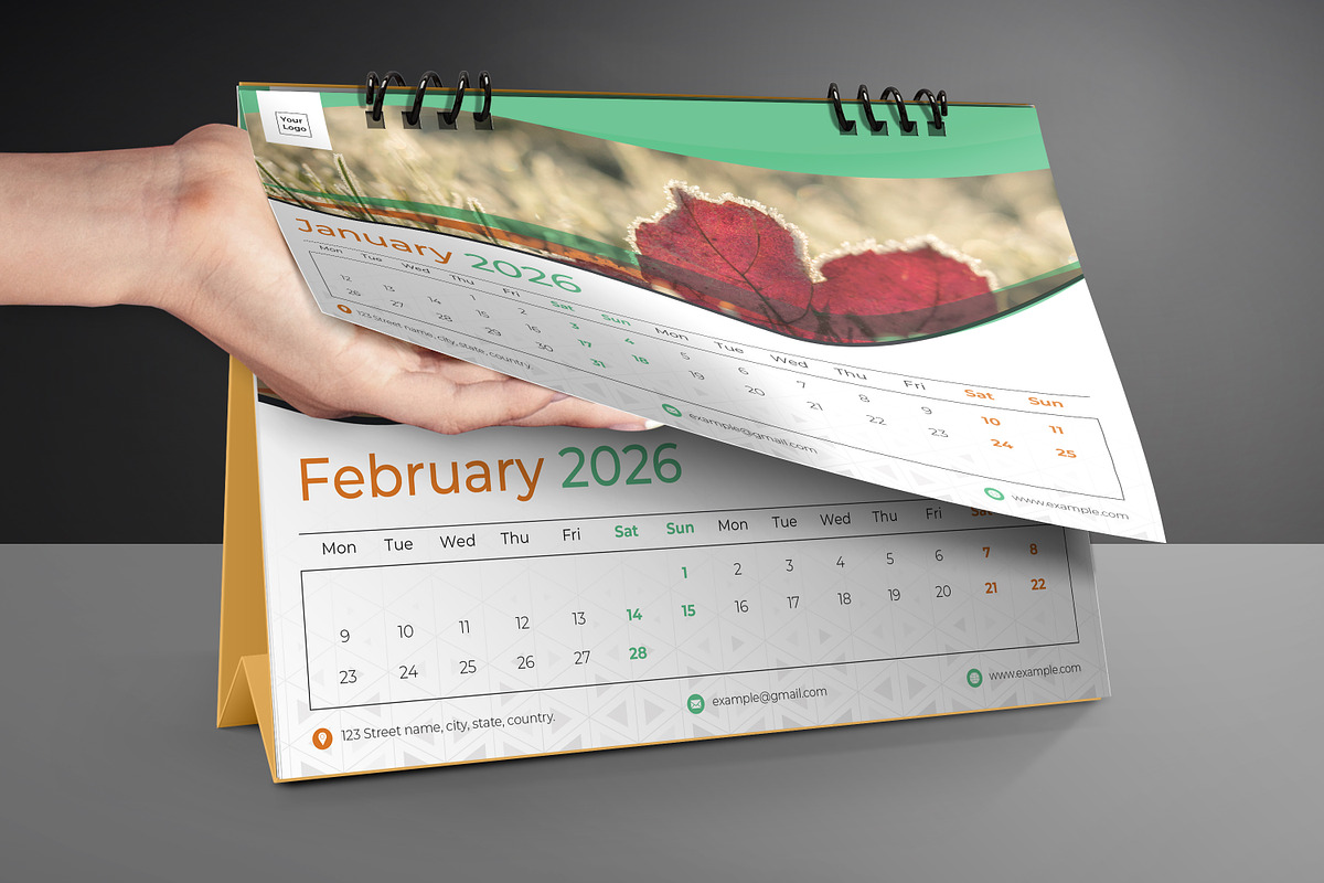 Desk Calendar 2026, a Stationery Template by crazyOWL (Photo 5 of 5)