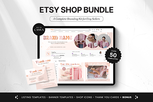 Etsy Shop Bundle Canva Templates, a Branding & Logo Template by DigiPax