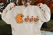 Funny Pumpkin Pie Chasing Turkeys, a Seasonal Illustration by OK Design (Thumbnail 4 of 5)