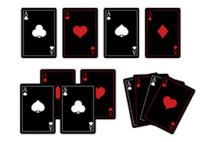 Badges of playing cards. Vegas, an Object Illustration by Vectorbuum