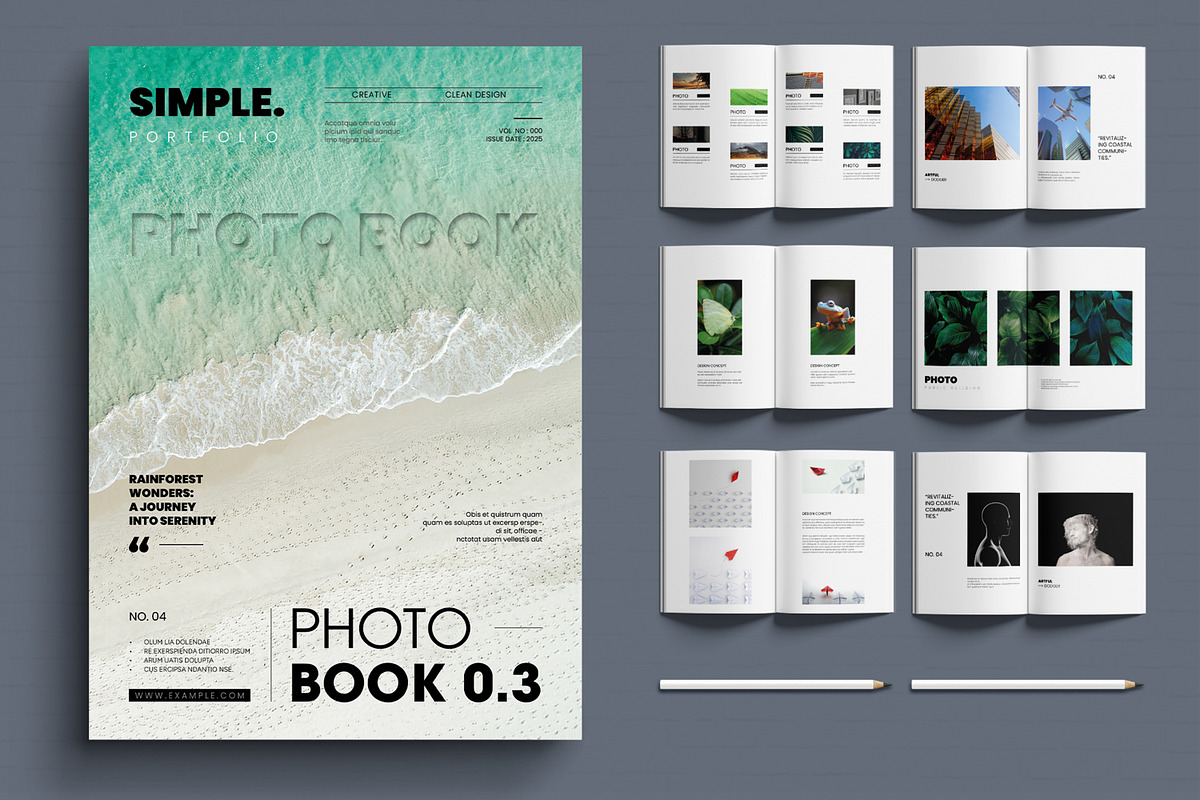 Minimal Photobook Magazine Template, a Magazine Template by MightyDesign (Photo 1 of 6)