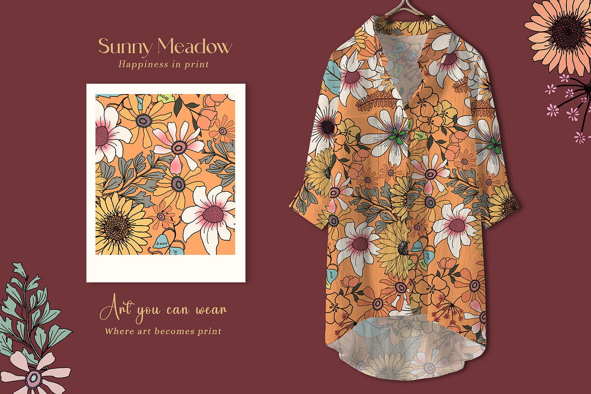 Sunny Meadow Prints & Patterns, a Pattern Graphic by GND ART STUDIO (Photo 6 of 8)