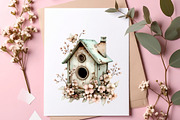 Whimsical Spring Birdhouse Clipart, an Illustration by SinaCreation (Thumbnail 7 of 11)