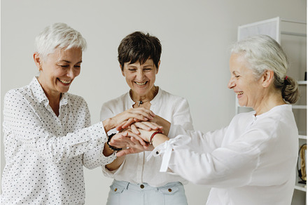 Three confident mature women