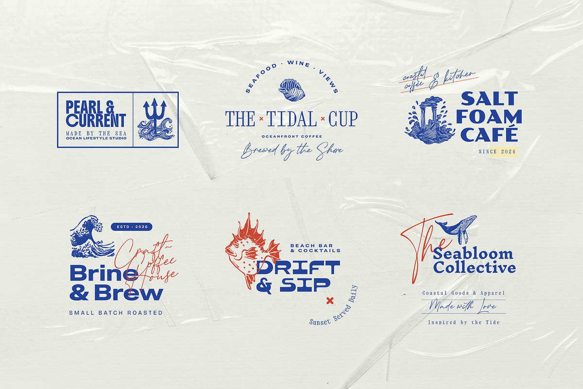 Ocean | Logo & Illustration Kit P2, a Branding & Logo Template by KetteCreate (Photo 4 of 22)