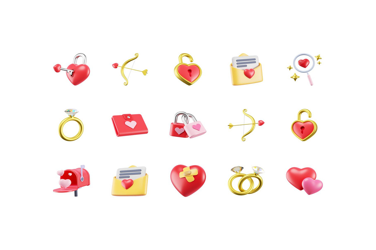 Valentine 3D icons, Iconly Pro, an Emoji Icon by Lumina_ui_ux202 (Photo 3 of 6)