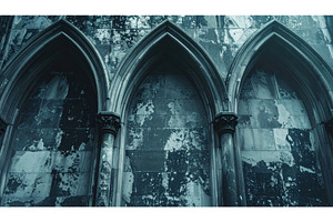 Aged gothic arches on a weathered, an Architecture Photo by Igor Tichonow