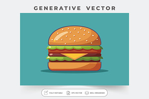 A vibrant hamburger showcases fresh, a Graphic by Iftikhar Alam