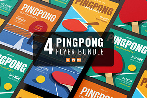 4 Pingpong flyer template Bundle, a Flyer Template by Sandypramana
