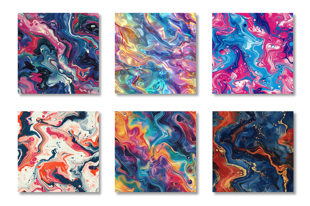 Acrylic Pouring Digital Paper Patter, a Pattern Graphic by Canvas Craft (Photo 3 of 6)