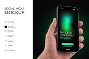 Smartphone Mockup with Dark Screen, an iPhone Mockup by graphypix (Thumbnail 2 of 4)