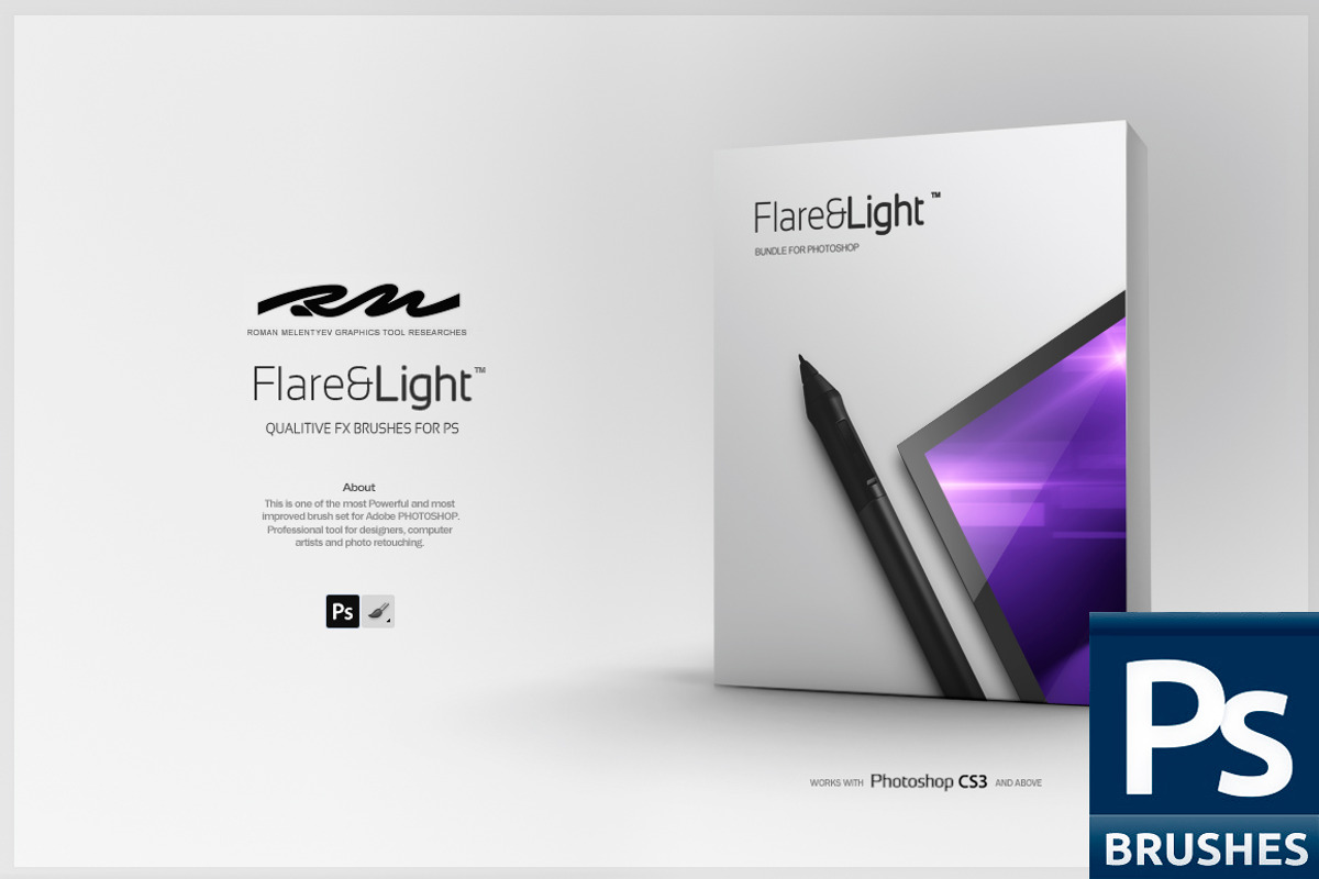 RM Flare & Light (PS brushes), a Brush Add-On by R M (Photo 1 of 7)