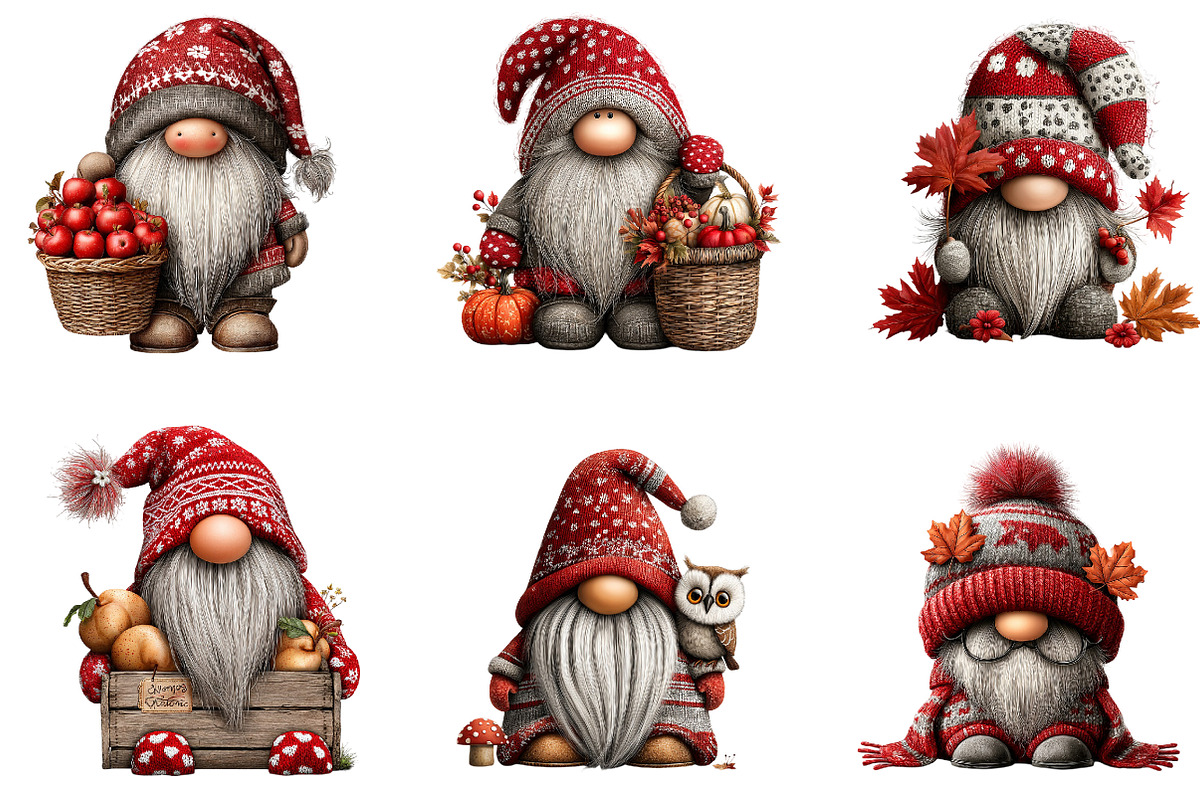 Autumn Gnome Watercolor Clipart, a Seasonal Illustration by CreationArt (Photo 2 of 5)