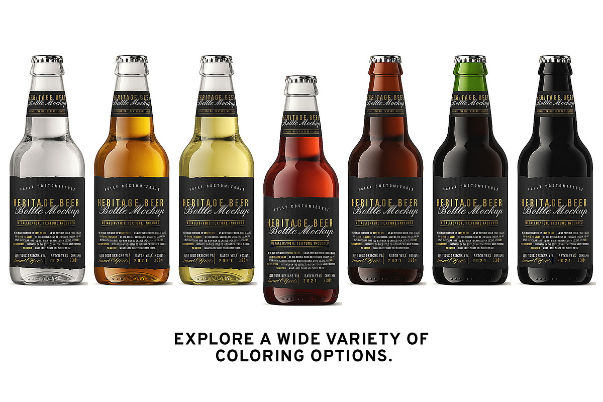 Beer Bottle Mockup V2, an Advertising Mockup by HexenDesigns (Photo 9 of 13)