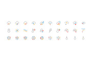 60 Weather Colored Line Icons, an Outline Icon by Creative Stall (Thumbnail 2 of 2)