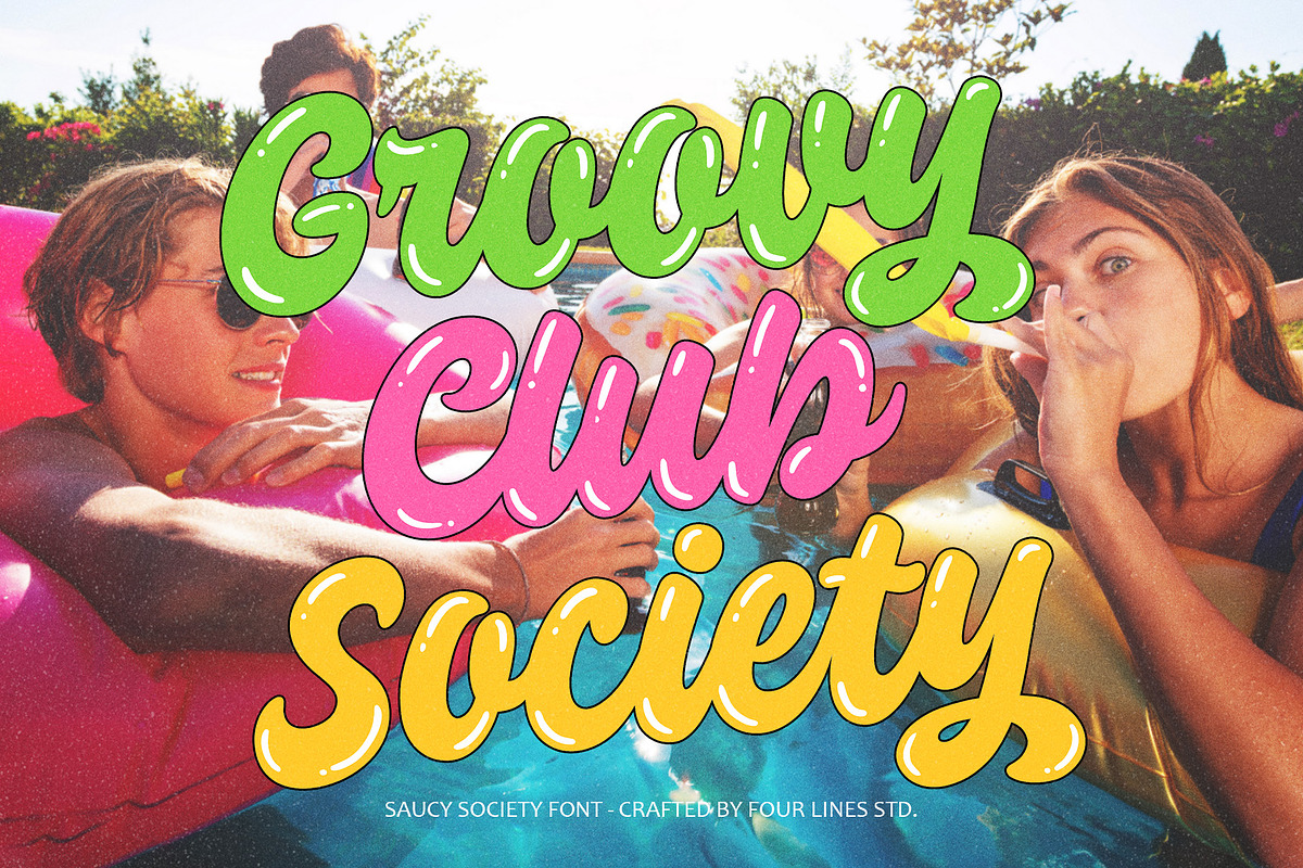 Saucy Society: A joyful font script, a Script Font by Four Lines Std. (Photo 2 of 10)