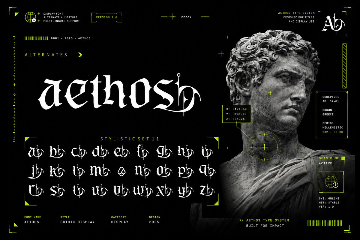 Dark Hermes Typeface, a Blackletter Font by alit design (Photo 14 of 18)