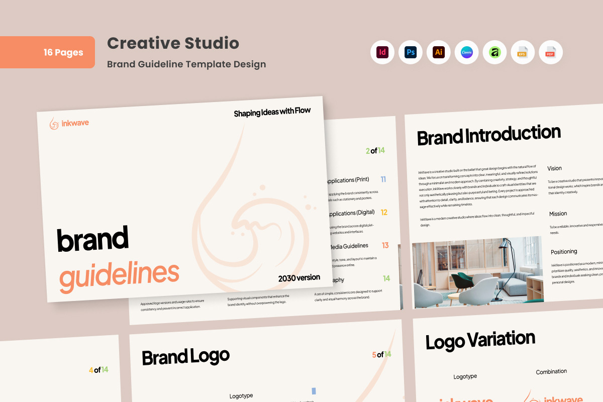 Inkwave Creative Brand Guideline, a Magazine Template by productype1
