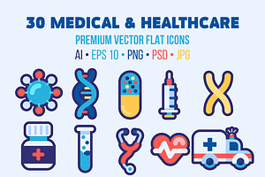 30 Medical Flat Icons Good for Logo