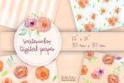 Watercolor digital paper, a Pattern Graphic by Autumn Breeze (Thumbnail 2 of 4)