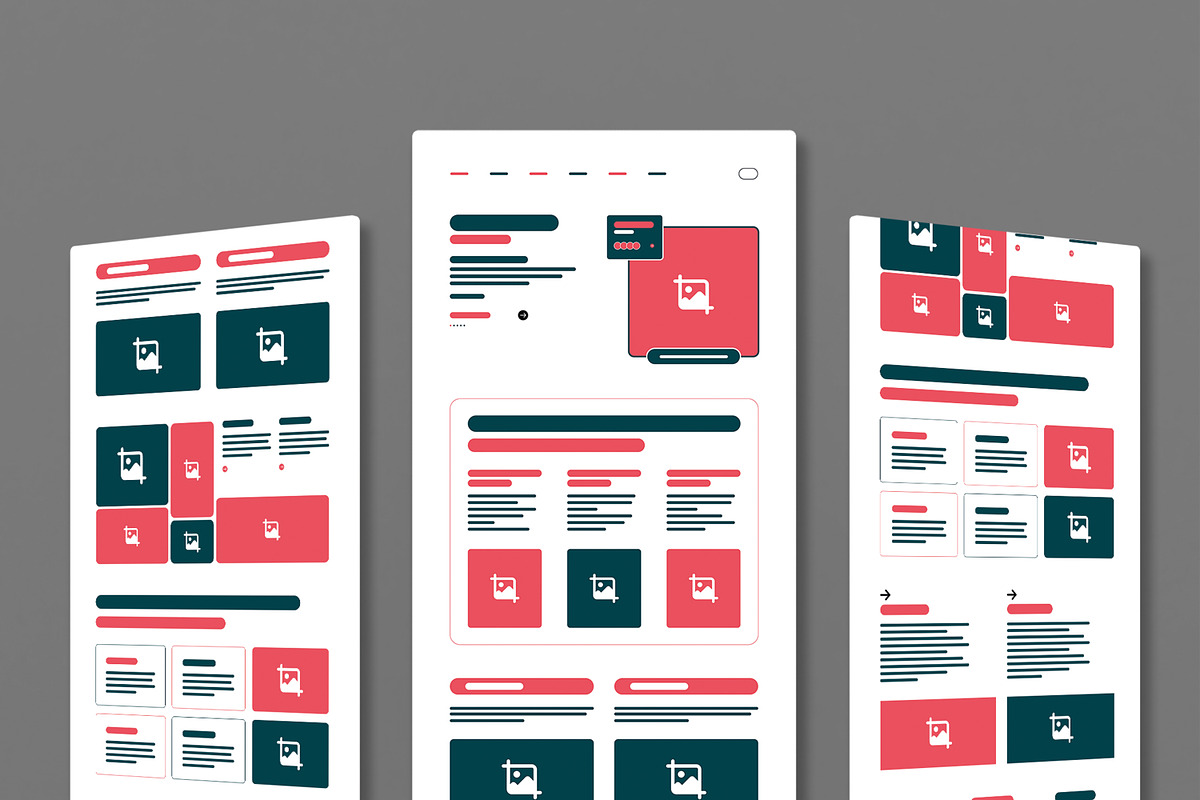 Wireframe Landing Page Design, a Wireframe Template by MightyDesign (Photo 1 of 6)