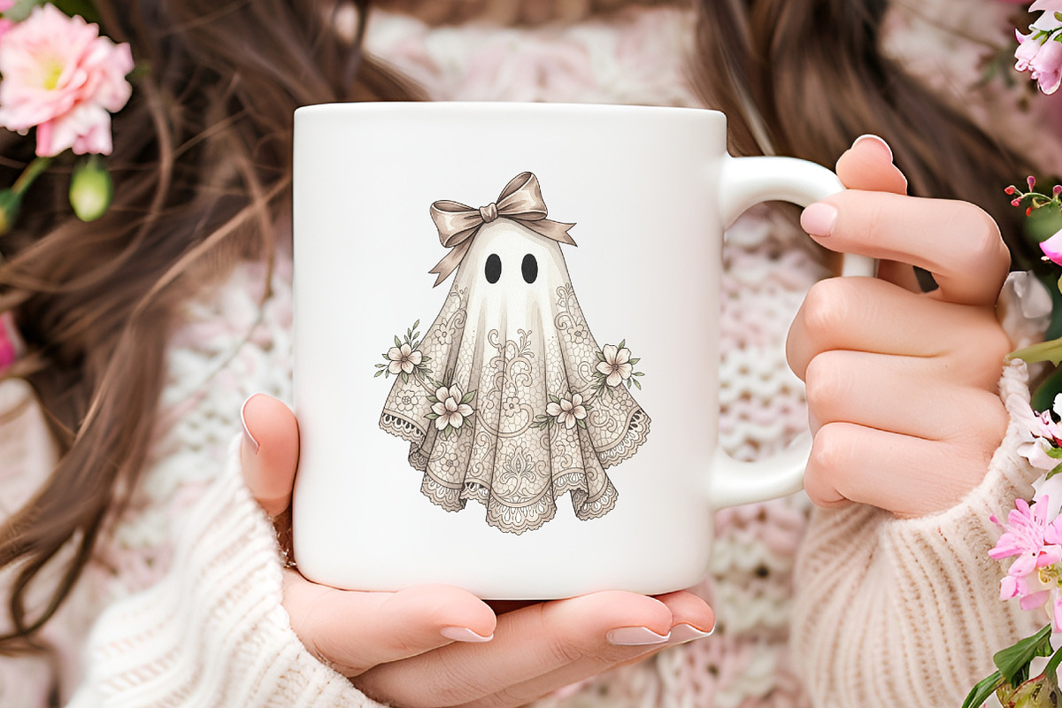 Cute Halloween Lace Ghost Png, an Illustration by RobertsArt (Photo 5 of 7)