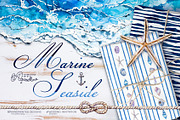 Marine Seaside Nautical set, an Object Graphic by Aquarellina (Thumbnail 1 of 12)