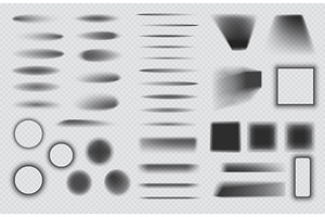 Realistic shadow set isolated on