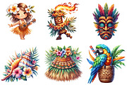 Cute Tropical Hula Dance Hawaiian, an Illustration by Watercolor design (Thumbnail 4 of 4)