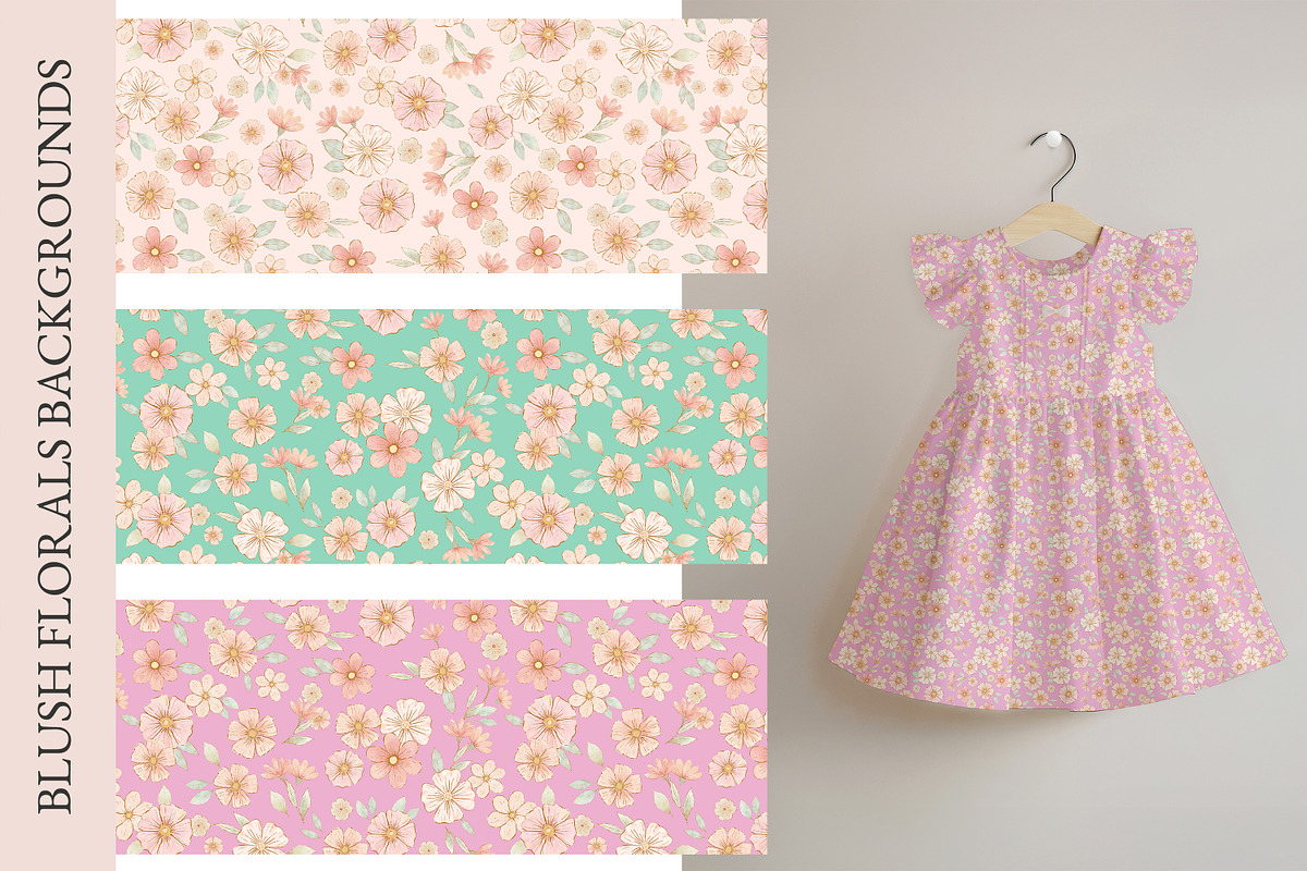 Blush Ditsy Florals, a Pattern Graphic by Naty Art (Photo 2 of 8)