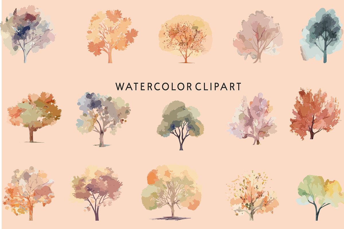Autumn Trees Watercolor 90 SVG Image, a Seasonal Illustration by Image Design (Photo 2 of 5)