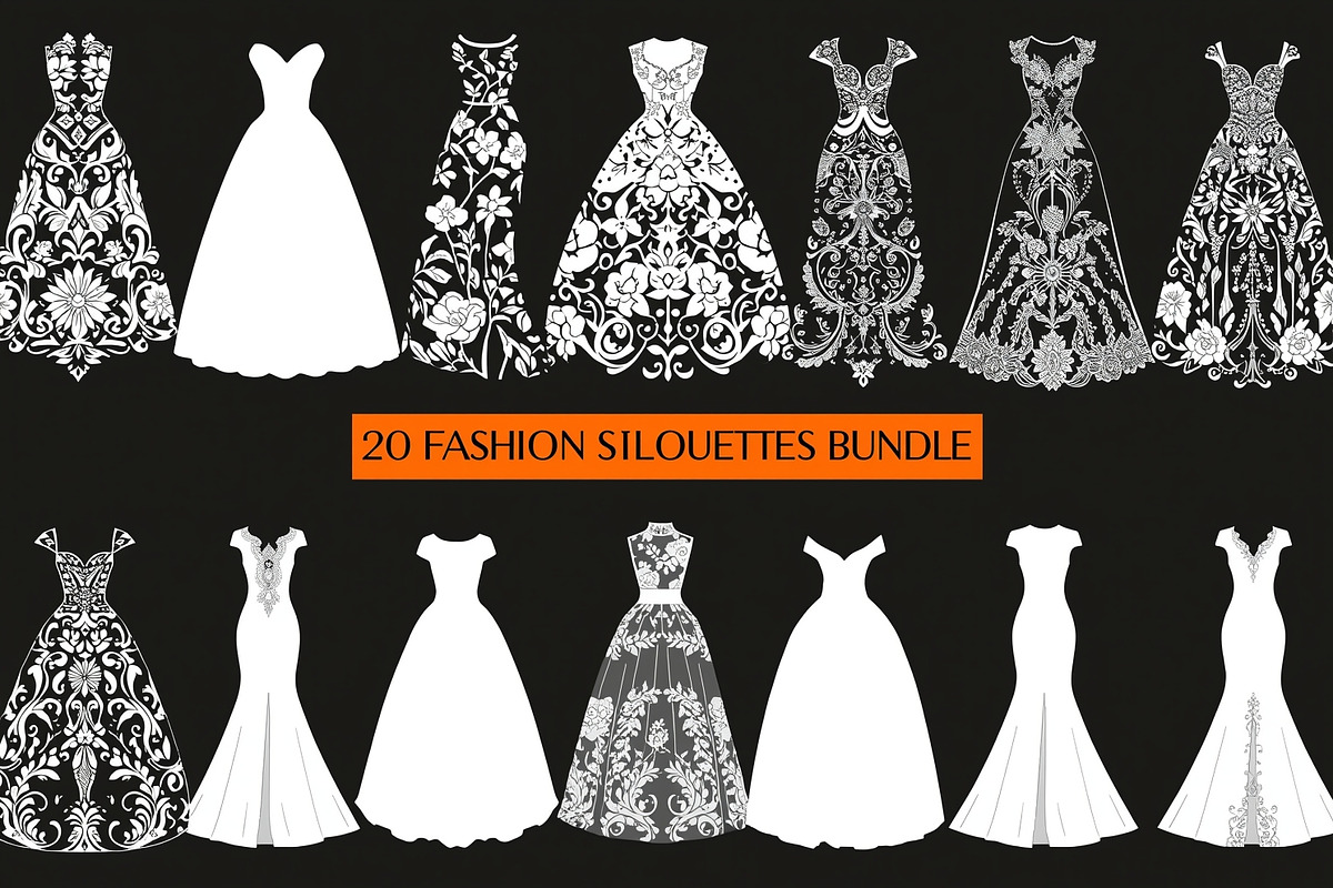Elegant Gown Bundle, an Illustration by Designer_Momina (Photo 1 of 21)