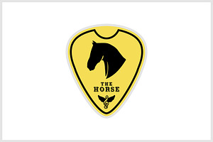 Guitar Pick with Horse Head Logo, a Branding & Logo Template by Atlantis X Nurman Arbai