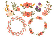 Antique Peach Floral Wreaths, an Illustration by Amanda Ilkov (Thumbnail 4 of 4)