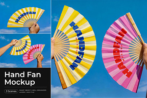 Hand Fan Mockup, a Merchandise Mockup by Pitchlook.Studio