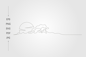 Ocean wave a single line