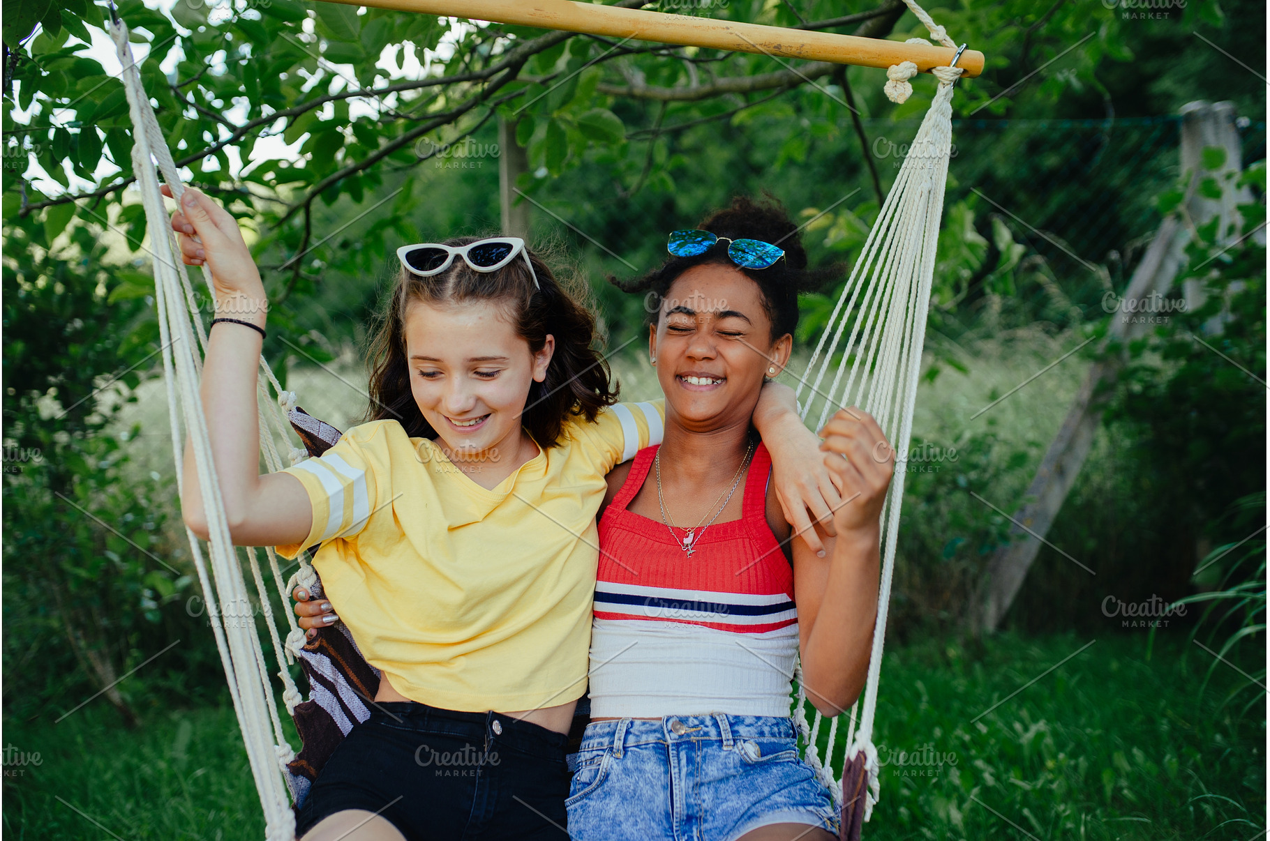 Teenage girls friends outdoors in, a Person Photo by HalfPoint