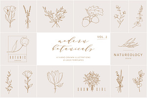 Vol. 2 Botanical Hand - Drawn Logos