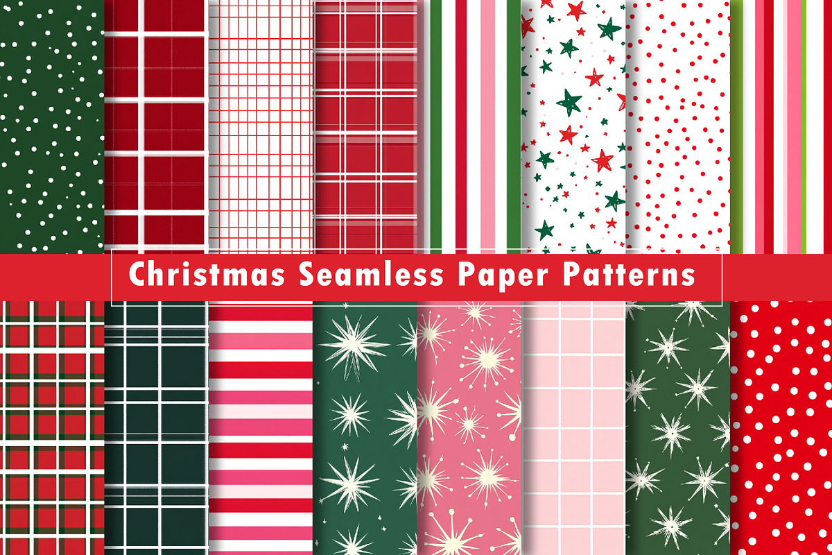 Christmas Seamless Paper Patterns, a Pattern Graphic by Dream Creation (Photo 1 of 6)