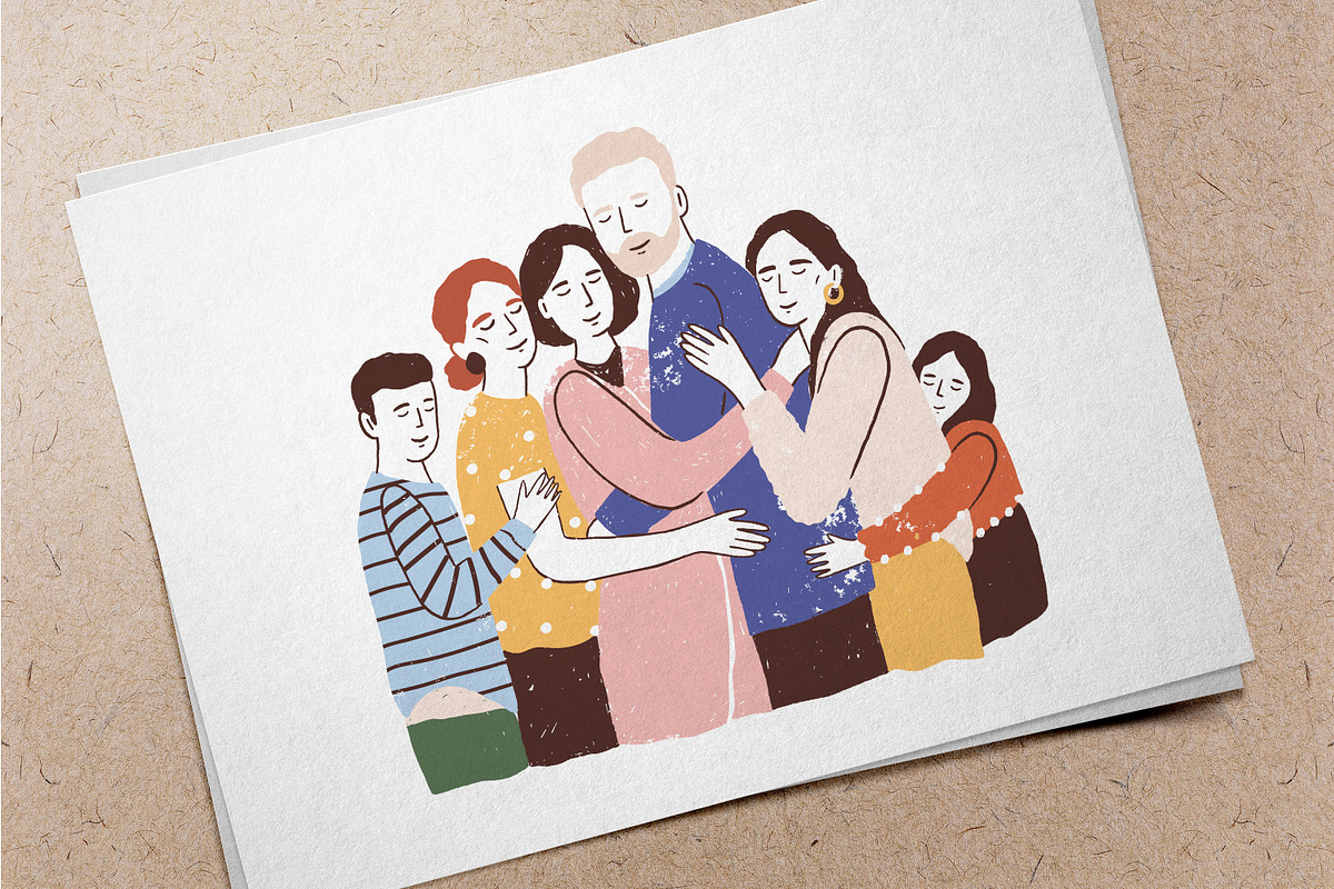 Family & friends support, hugs set, a Person Illustration by Good Studio (Photo 4 of 4)