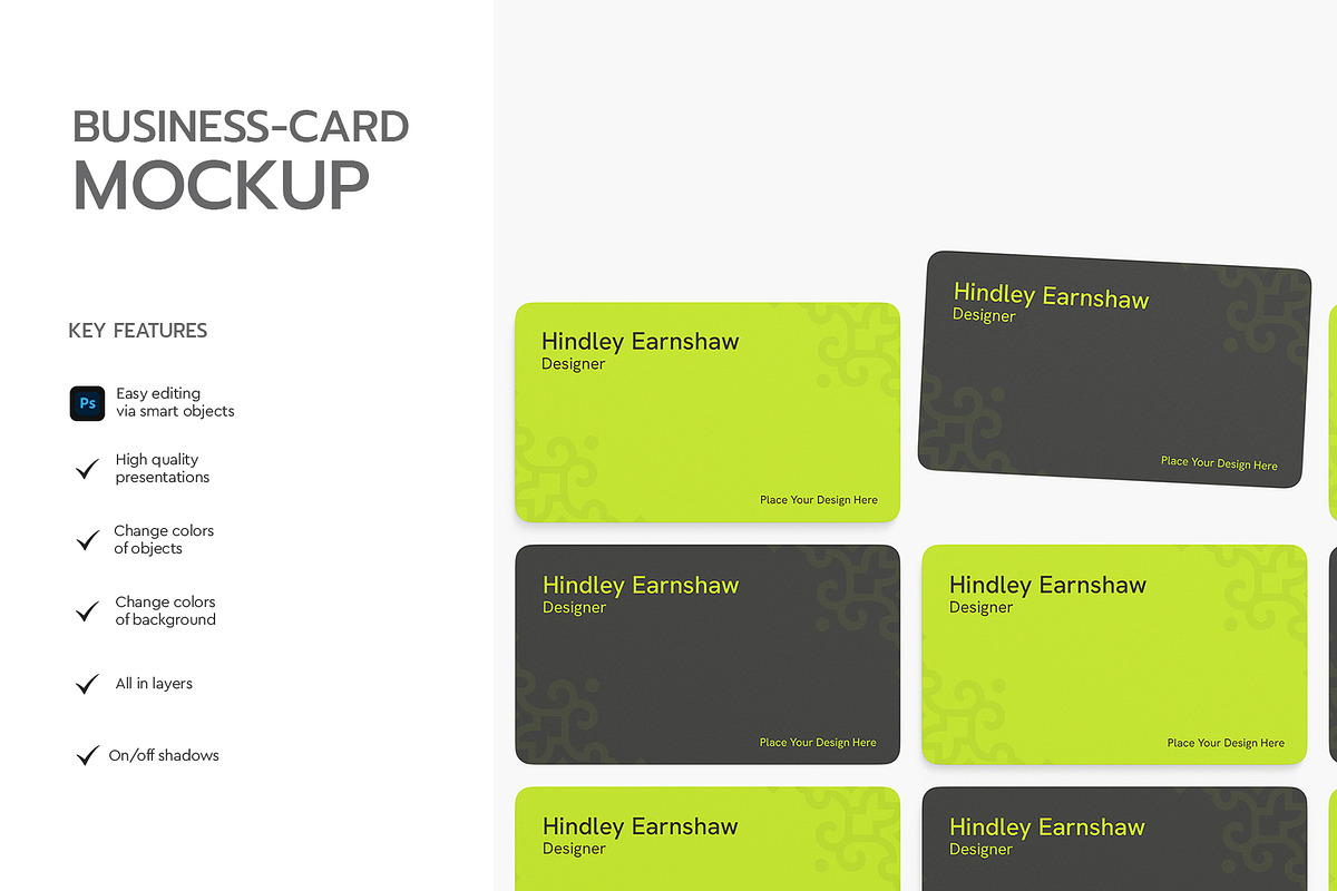 Business Card Presentation Mockup, an Advertising Mockup by graphypix (Photo 2 of 4)
