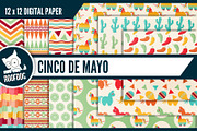 Cinco de Mayo themed digital papers, a Pattern Graphic by Roofdog Design (Thumbnail 1 of 5)